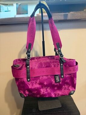 Tempo by Leonello Borghi Fuchsia Pink Logo Shoulder Bag Y2K Punk